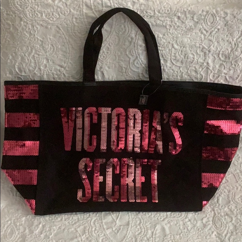 Victoria Secret Canvas bag w/ lining and sequins
